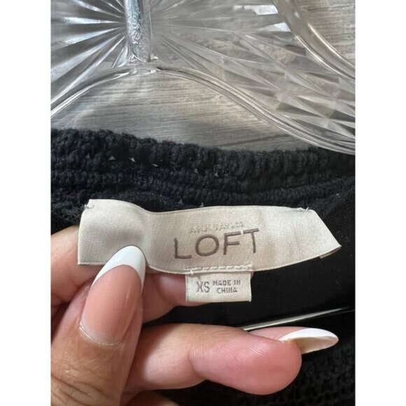 ANN TAYLOR LOFT Knitted Crochet Trim Sleeveless Blouse XS - Picture 4 of 4